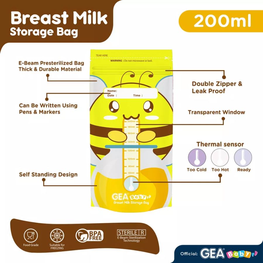 Kantong ASI GEA 200ml Lebah/Hamster