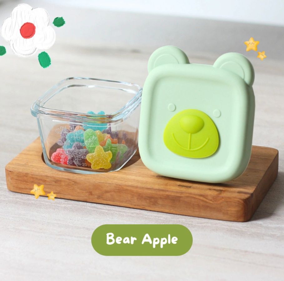 Food Container kaca BEAR/ROYAL 1pcs
