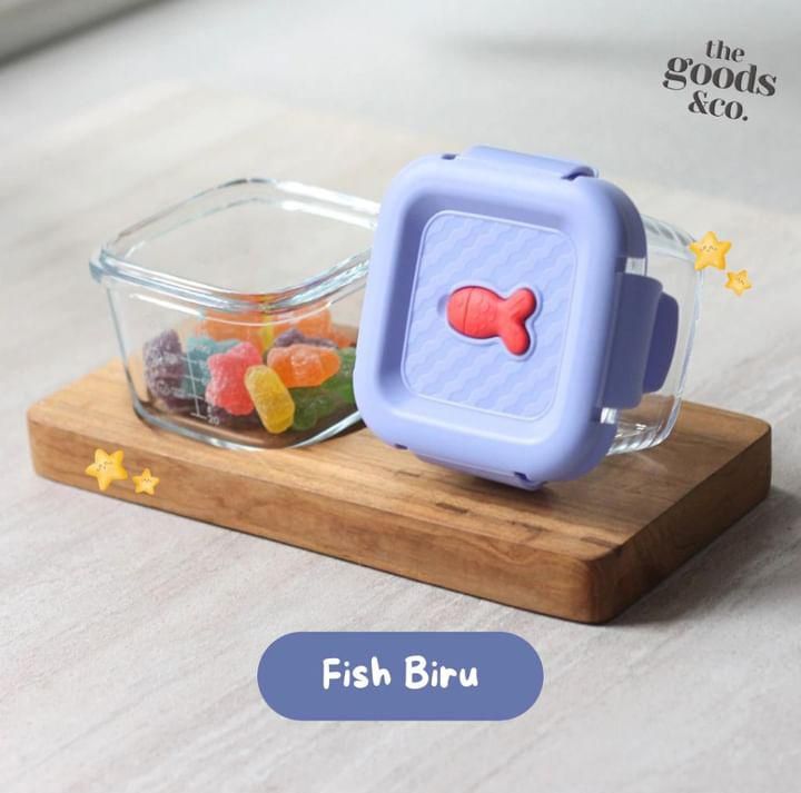 Tempat MPASI kaca FISH all colour