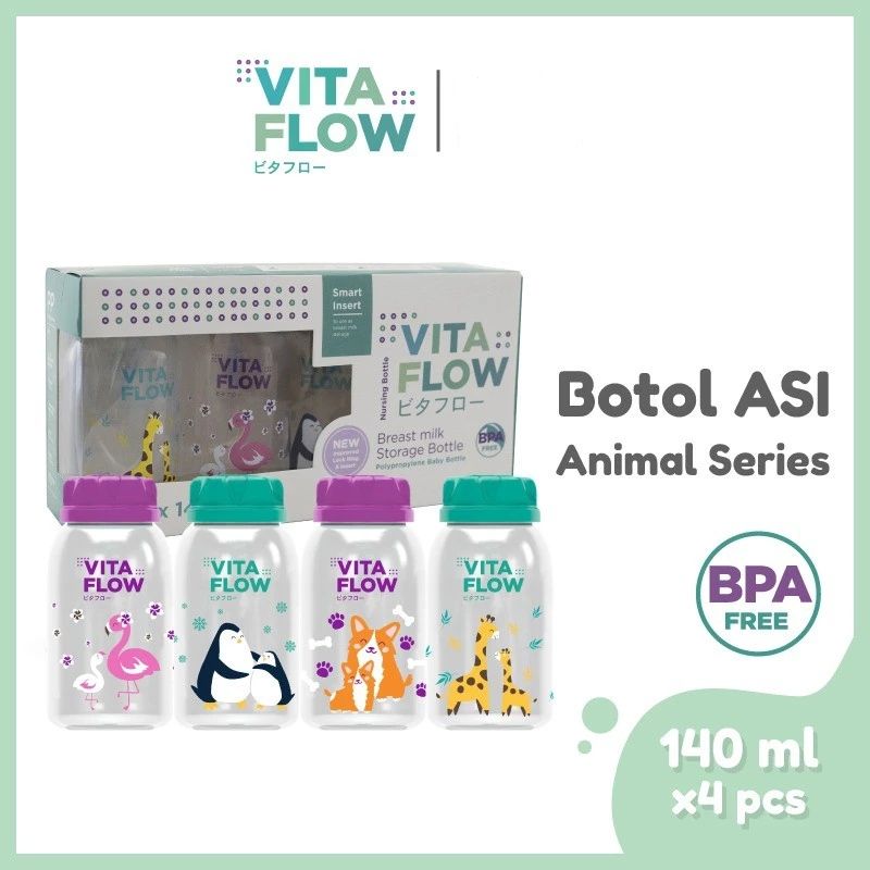 Botol Vitaflow 140ml Tutup all Colour 2pcs