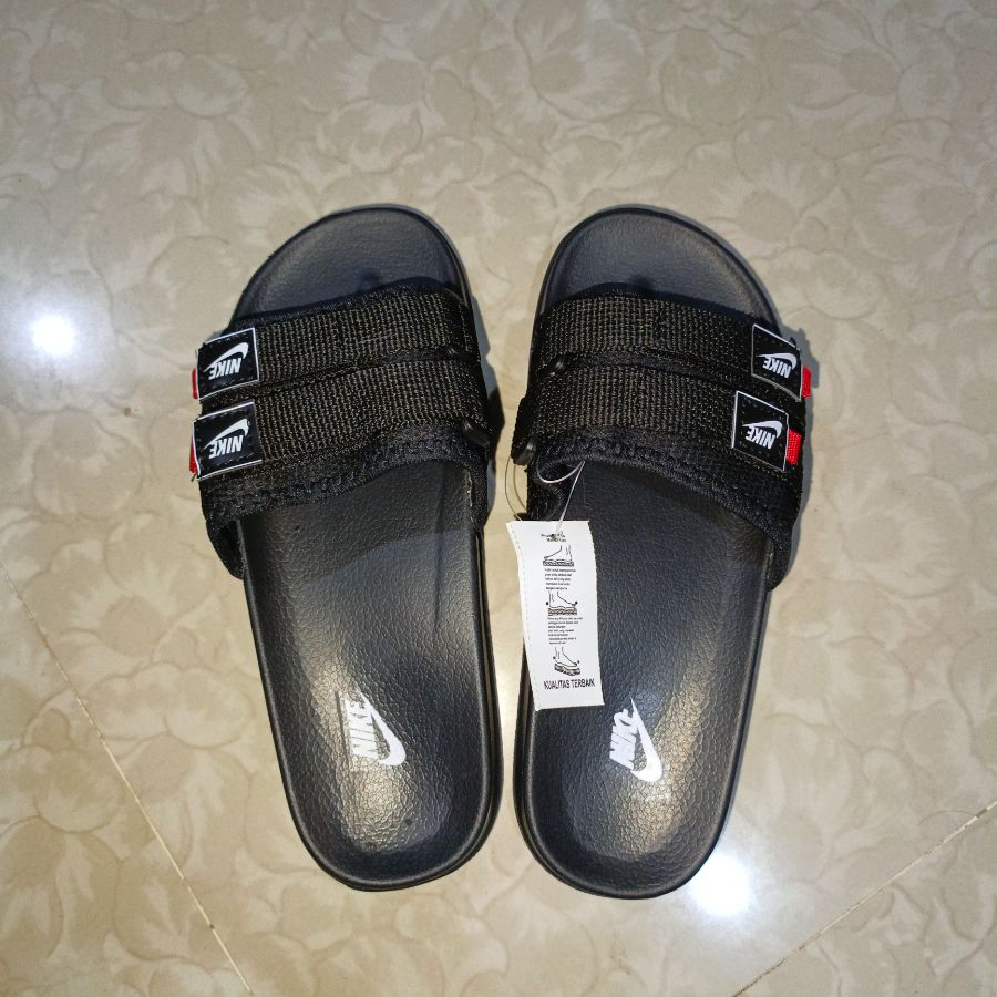 Sendal nike dua ban hitam 33-37