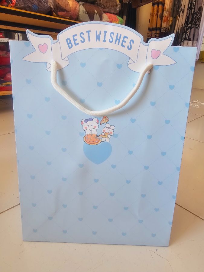 Paperbag - BEST WISHES BIRU