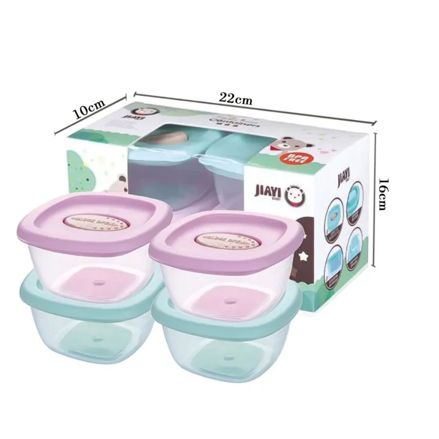 Baby Food Container Oval 4pcs