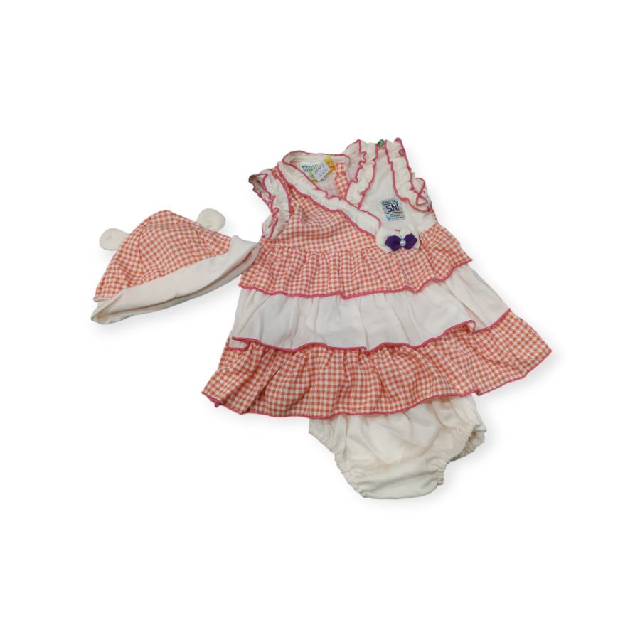 Dress baby set topi+kk M03