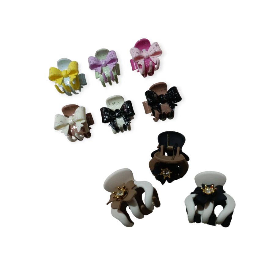 Jepit warna motif pita/bunga