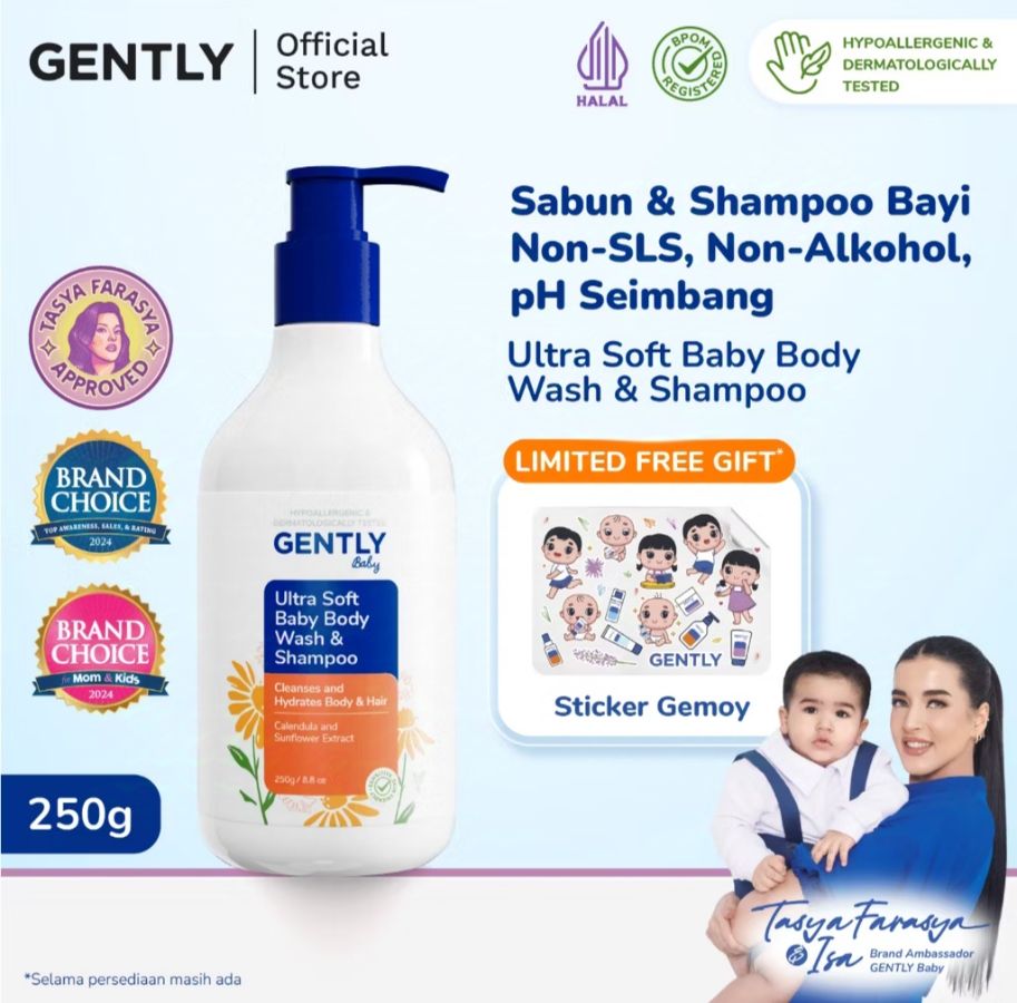 Gently Body Wash & Shampoo 250gr