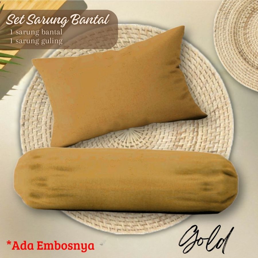 Set Sarung Bantal & Guling - GOLD