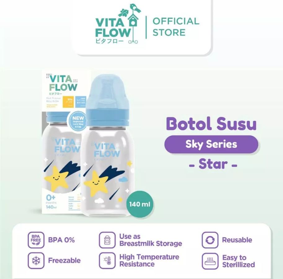 Botol Dot Vitaflow Motif 140ml