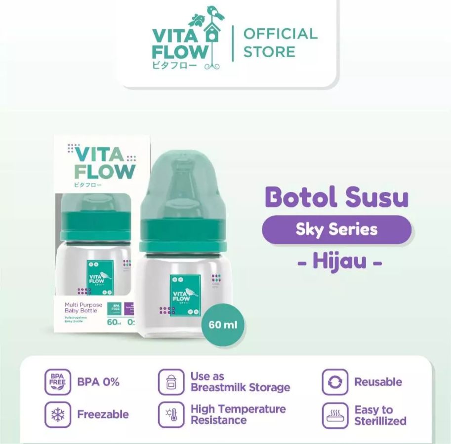 Botol dot Vitaflow Non Motif 60ml