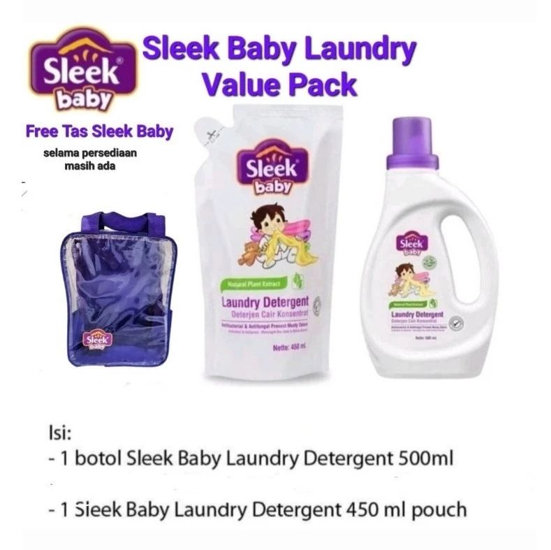 Sleek Laundry 500ml + Refill + Tas