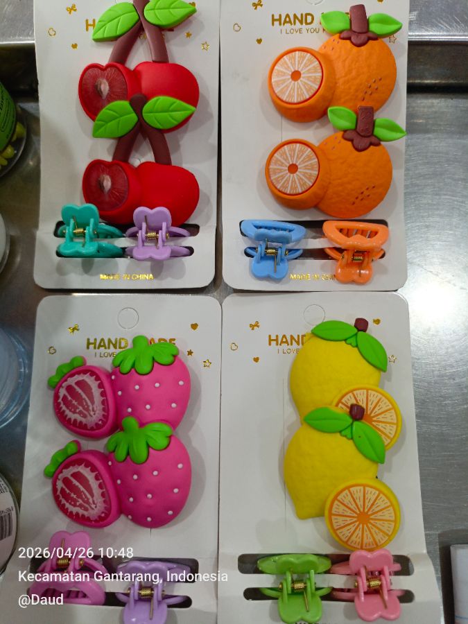 Jepit set karakter buah