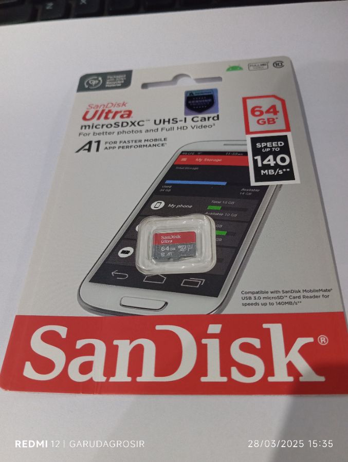 MICRO SD 64GB CL10 140MBPS A1 SANDISK