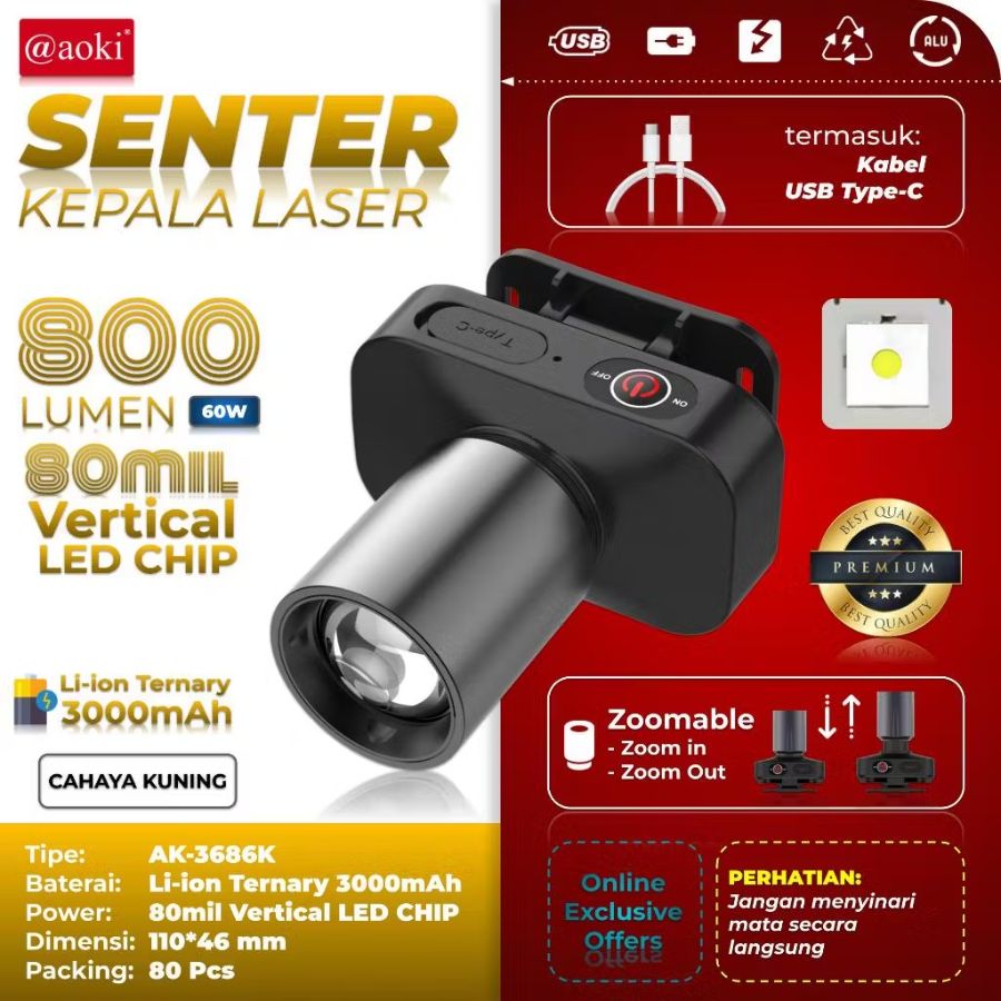 Senter laser kepala