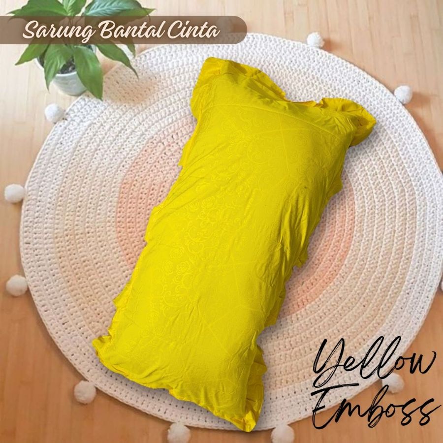 Sarung bantal cinta - YELLOW EMBOSS