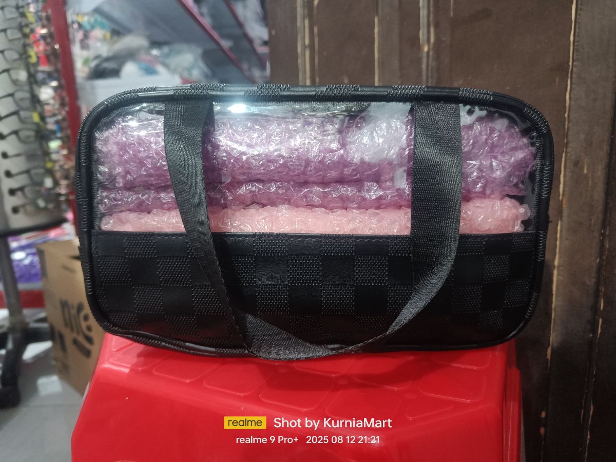 Washbag kulit transparan m