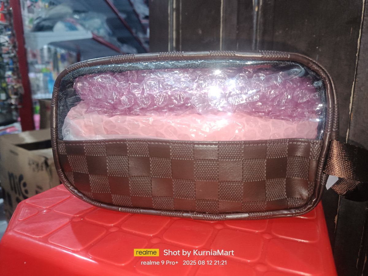 Washbag kulit transparan s