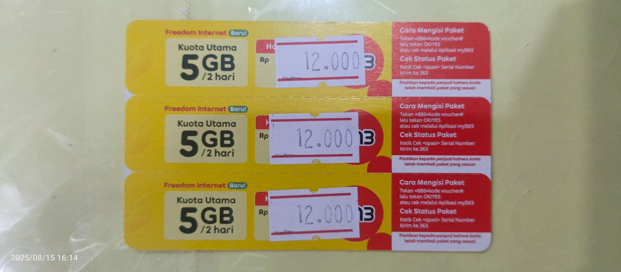 *Voc im3 6gb 2hari