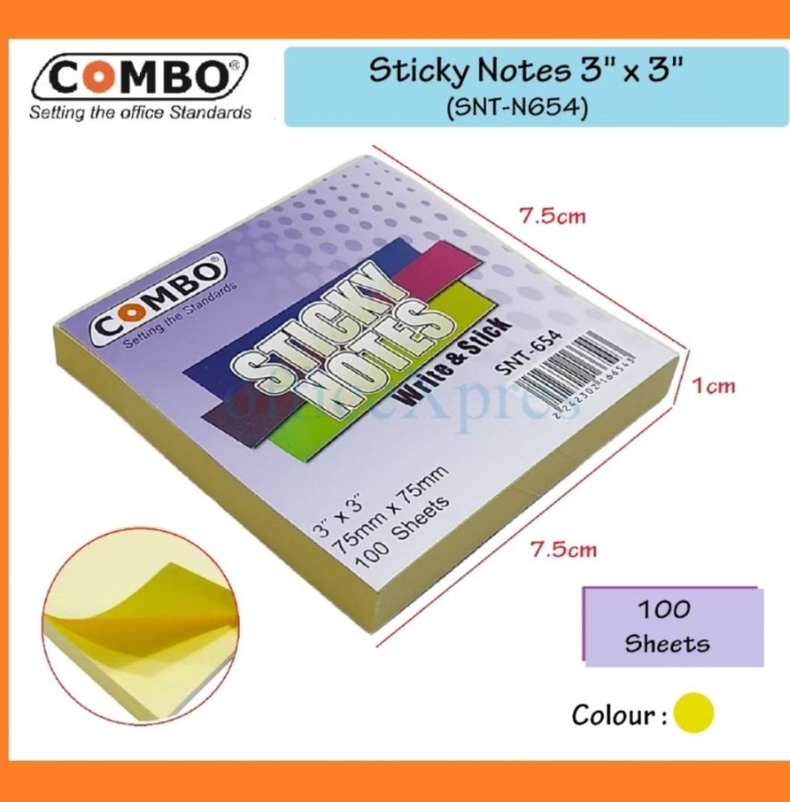 Sticky note combo 3 x 3 inch