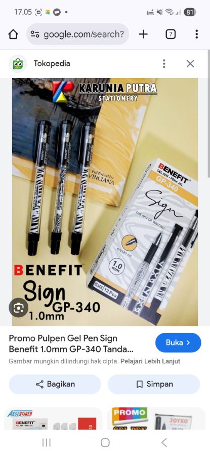 Pena Gel Benefit GP -340 Sign 1.0 MM