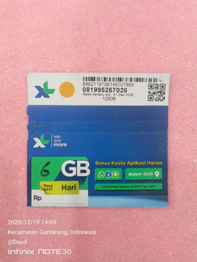 Kartu data XL 6gb 30h