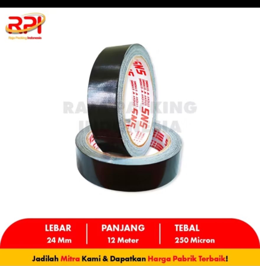 Lakban hitam SNS, 1 inch 24 mm