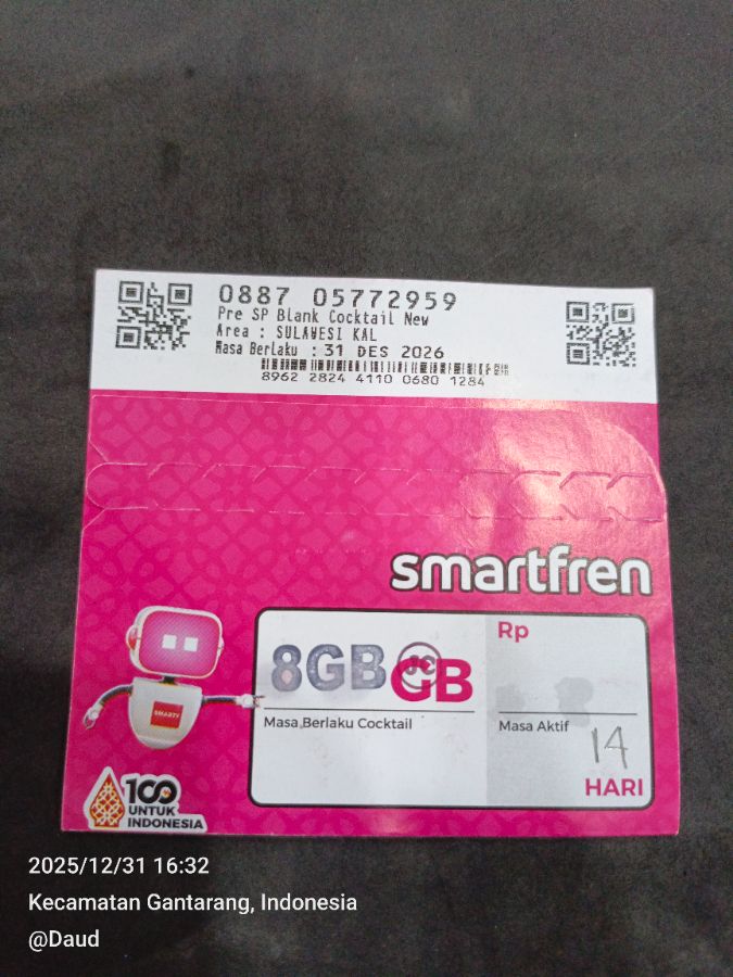 Kartu data smart 8gb 14hari