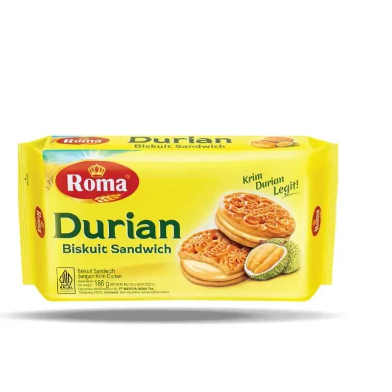 Roma Durian Biskuit Sandwich 186g