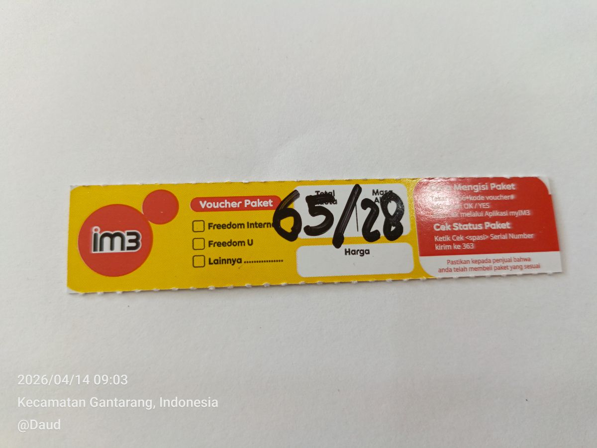 *Voc data im3 65gb 28hari