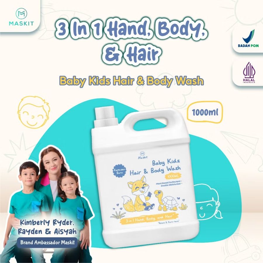 Maskit Kids Hair and Body Wash 1000 ml