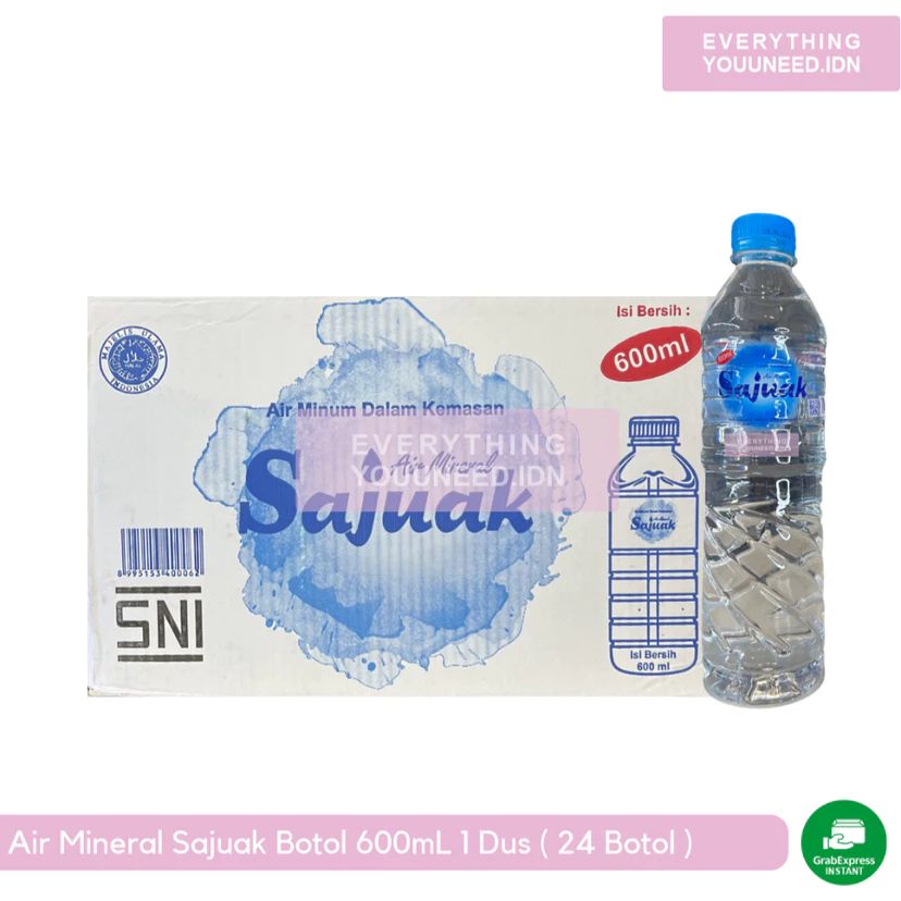 Air mineral sajuak 600ml/dus