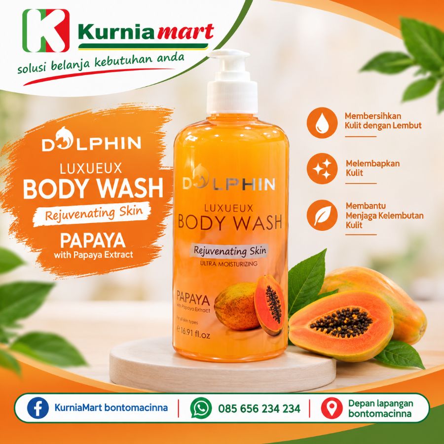 Dolphin body wash papaya 500ml