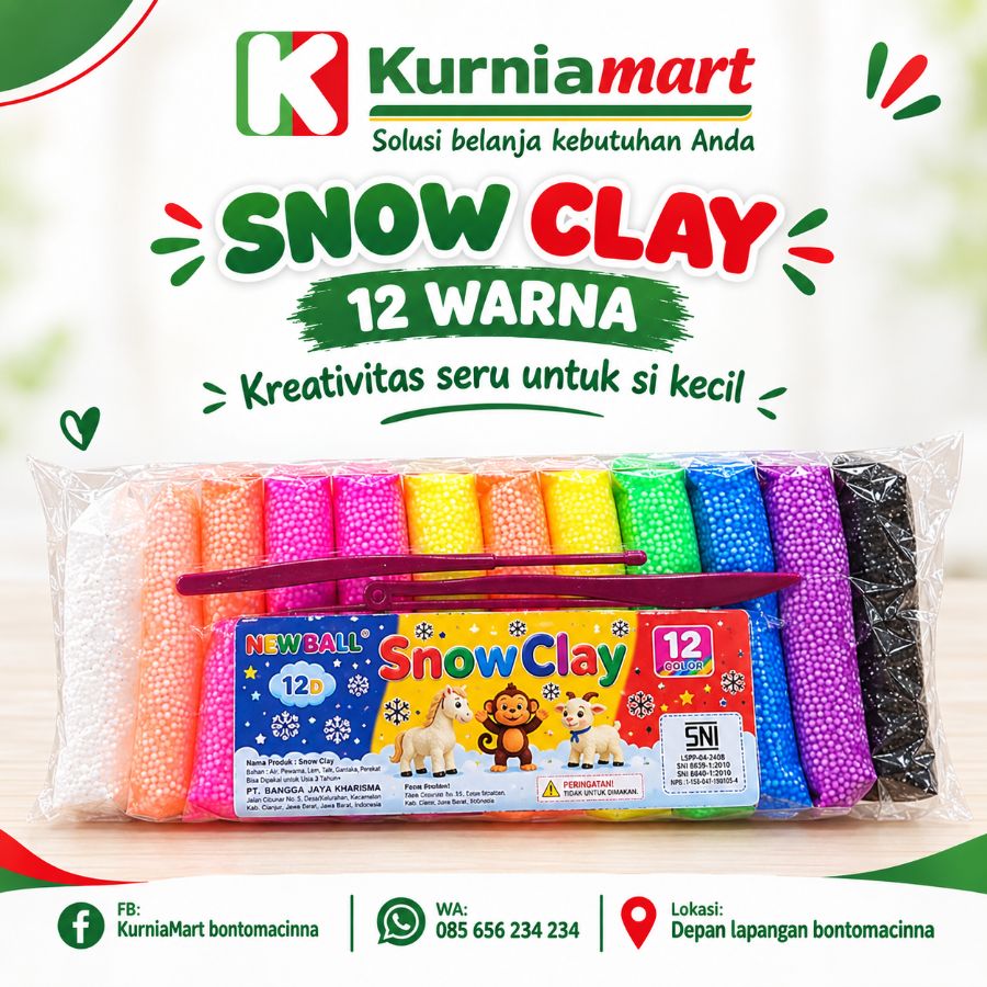 Snow clay isi 12 warna