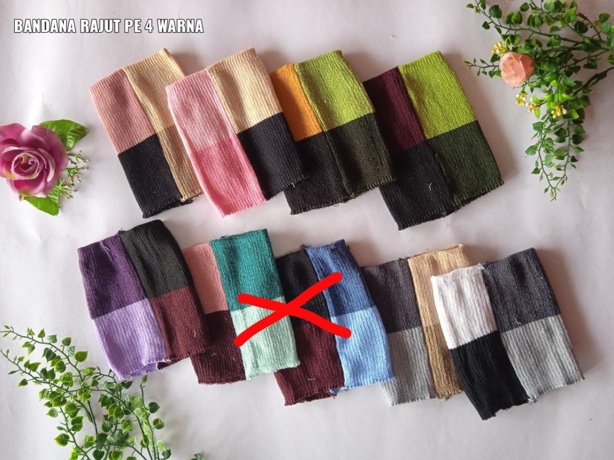 Bandana rajut PE 4 warna 