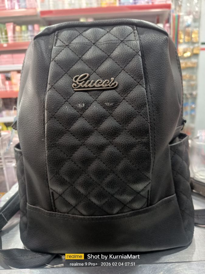 Tas ransel hitam kulit