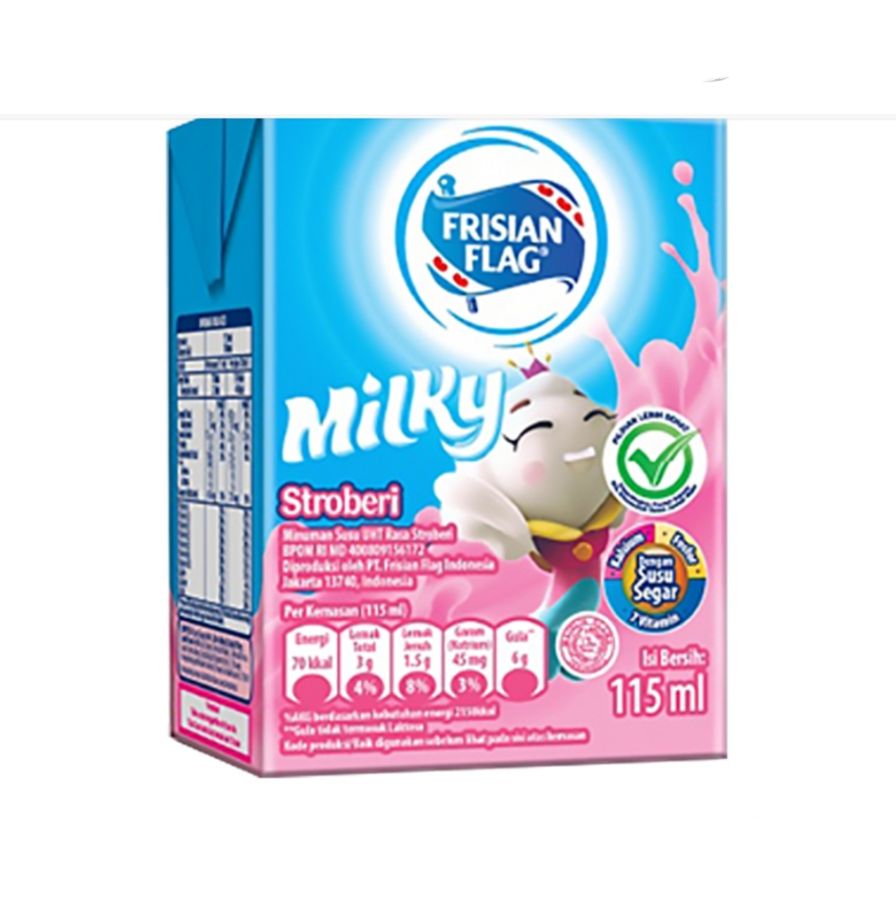 Susu kotak Frisian flag strowberry