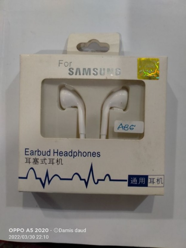headset putih oppo,vivo,smg