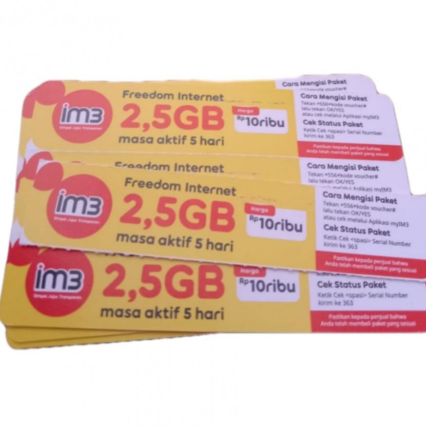 V Indosat 2,5 gb (isi 4gb) / 5 hr