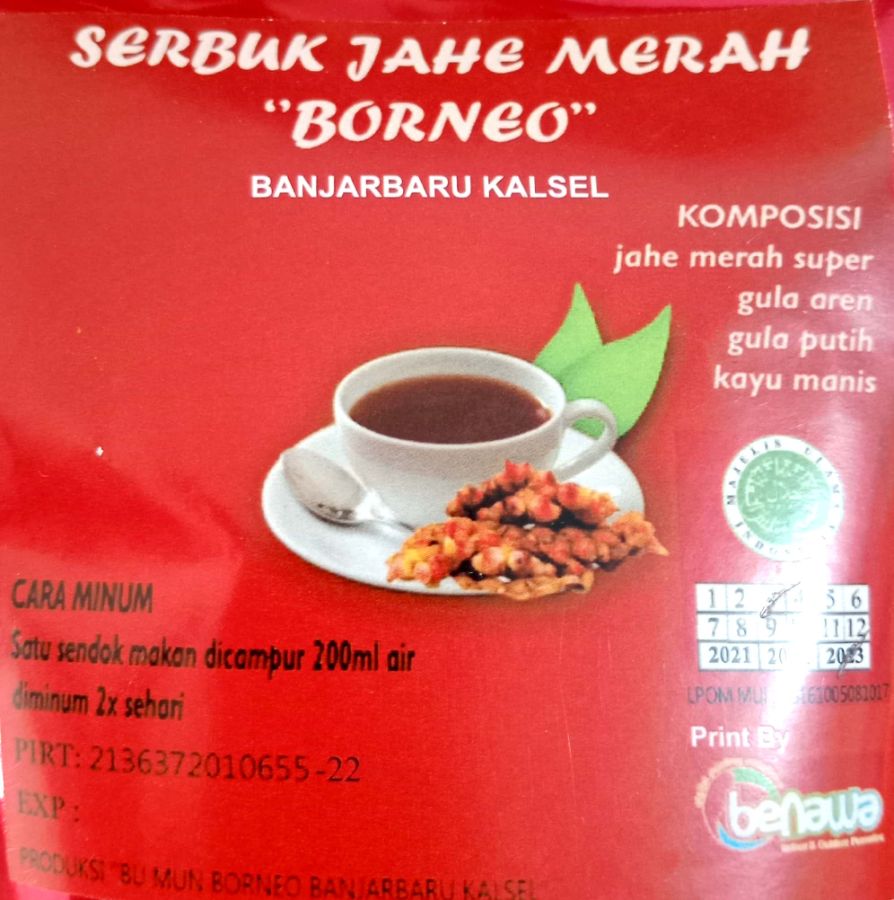 SERBUK JAHE MERAH BORNEO