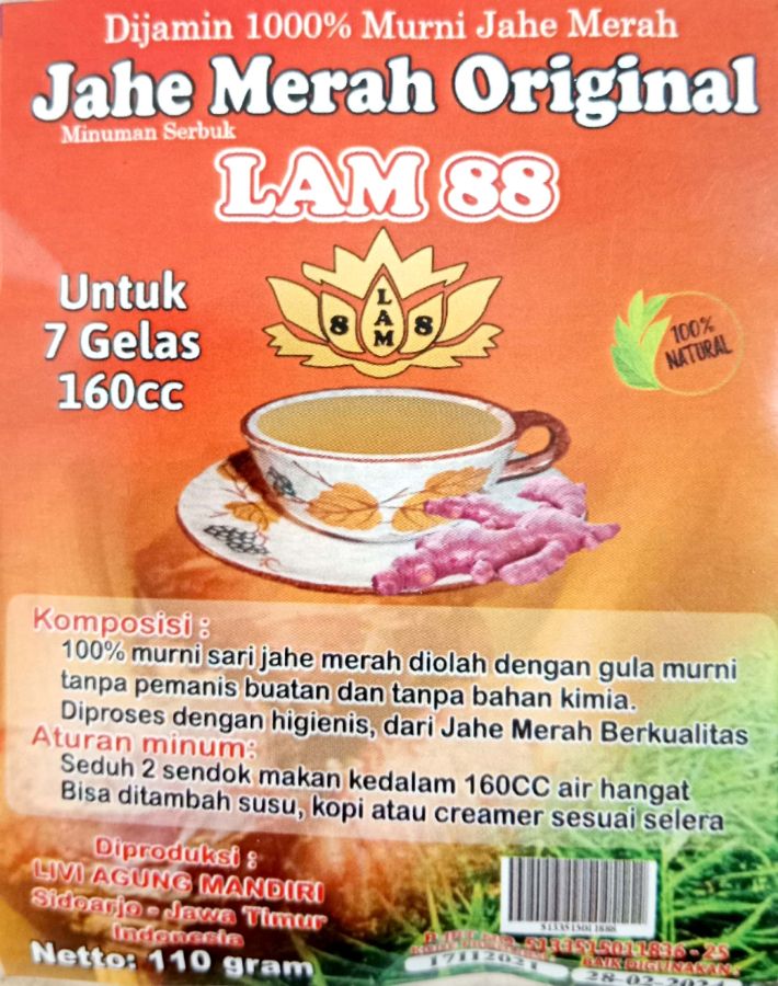 JAHE MERAH ORIGINAL LAM 88