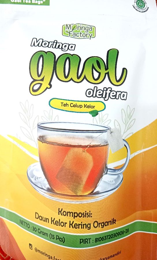 TEH CELUP KELOR MORINGA GAOL KEMASAN KUNING