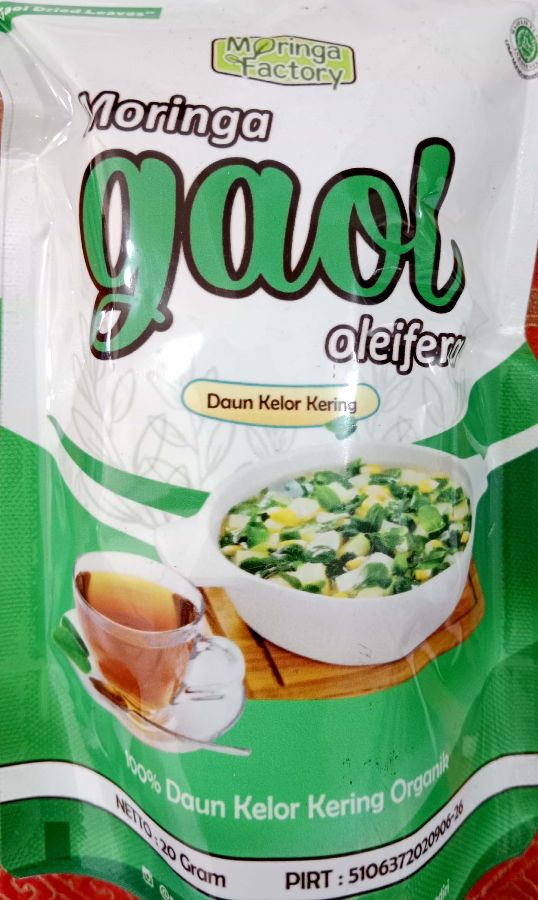 DAUN KELOR KERING MORINGA GAOL KEMASAN HIJAU