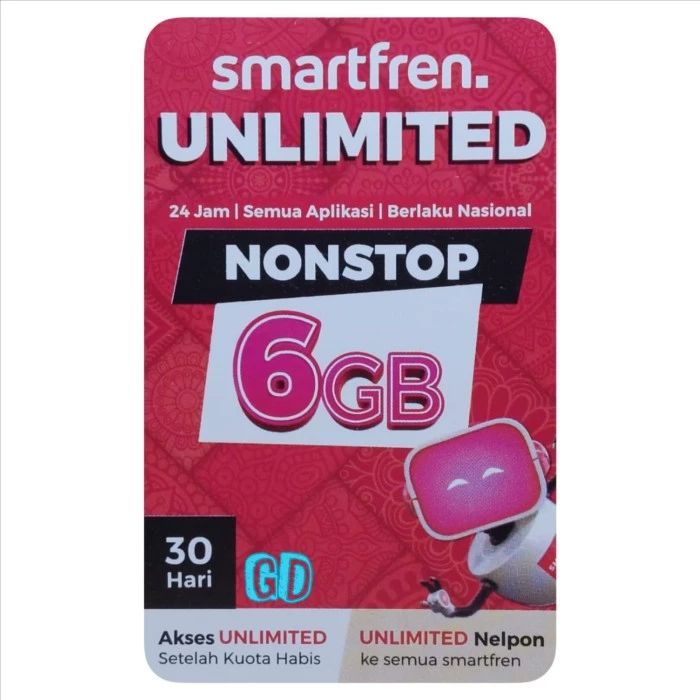 V Smartfren 6 gb / (isi 22gb) 30 hr