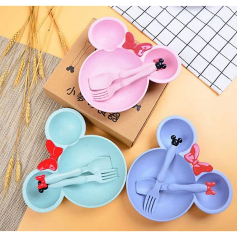 Piring Mickey set All Colour