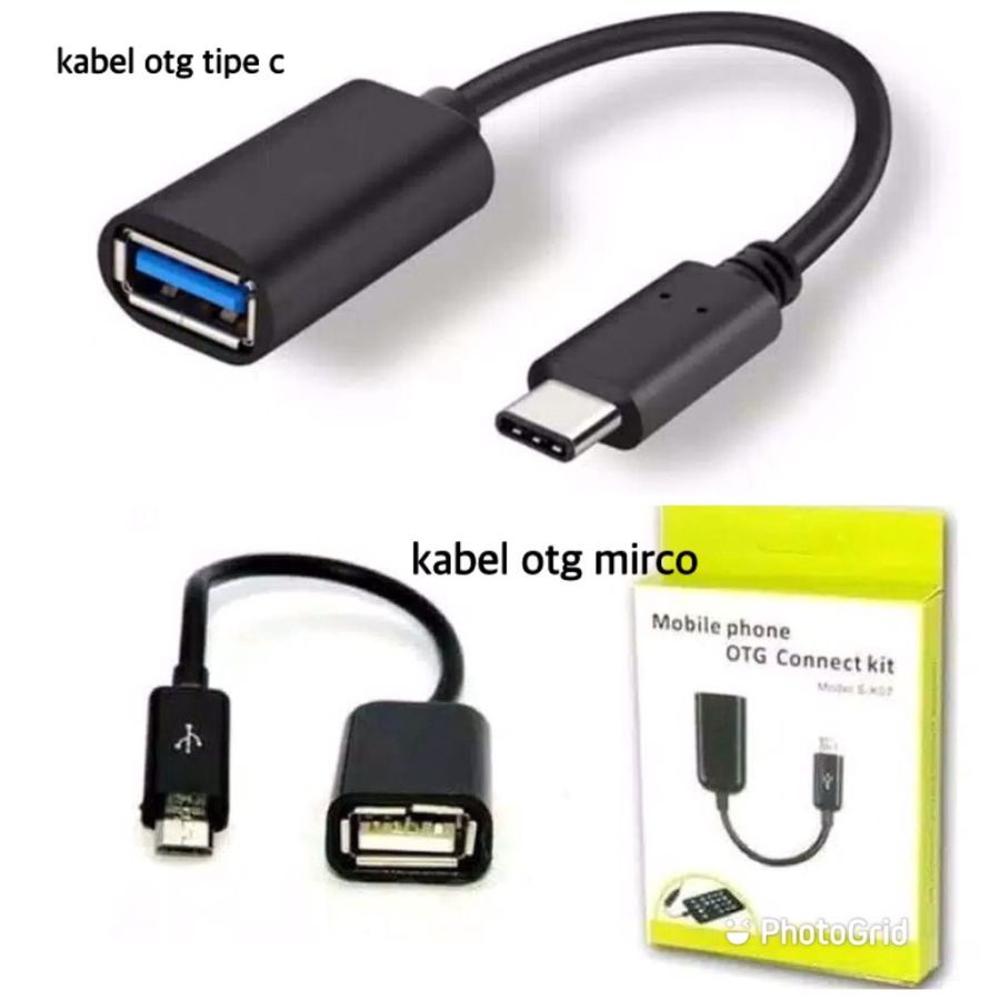 KABEL OTG TIPE C HIJAU