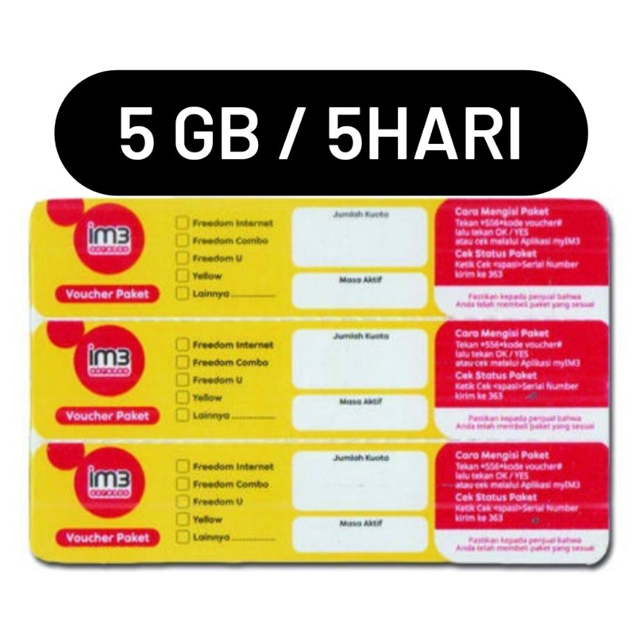 V Indosat 5 gb (isi 9 gb) / 5 hr