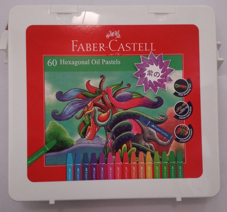 FC Hexagonal Oil Pastels 60pcs Plastic Bag
