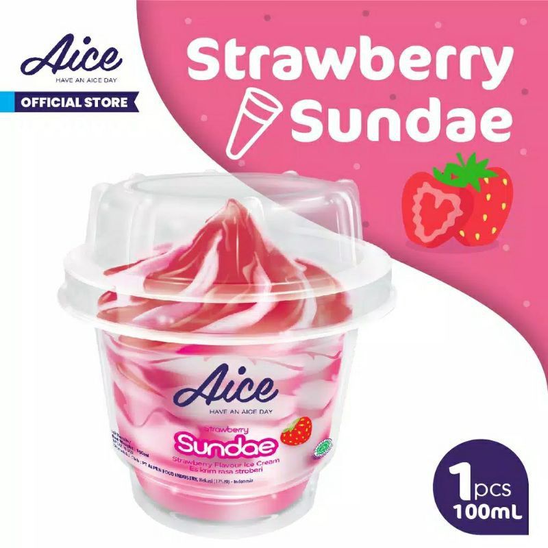 AICE SUNDAE STRAWBERRY CUP
