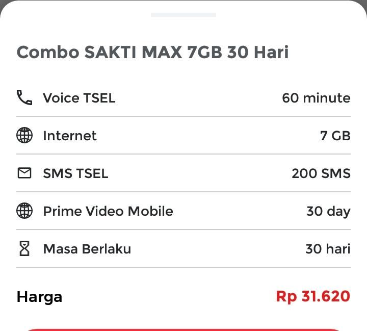 Data tsel combo sakti 7gb 30h