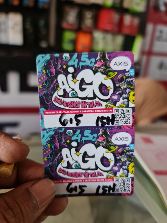 VOCER AXIS 6,5GB / 7GB 15HARI (4gb utama + 2,5gb lokal)
