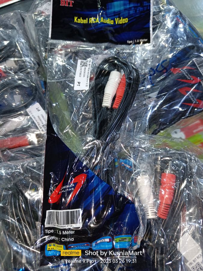 KABEL RCA 2-1 hitam 1.m
